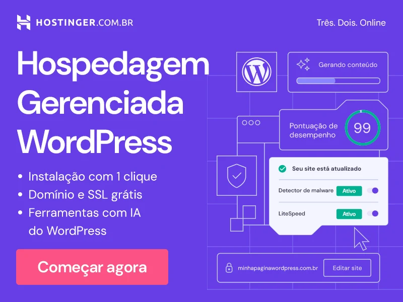 Hostinger — hospedagem WordPress gerenciada, domínio e SSL grátis